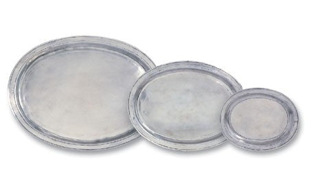 Oval Incised Trays by Match Pewter
