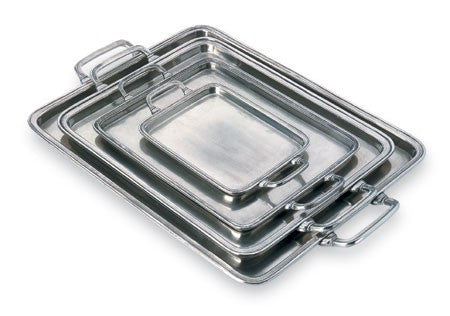 Rectangle Tray With Handles By Match Pewter