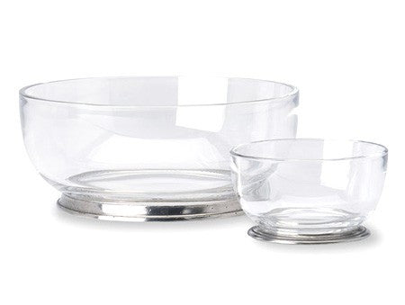 Crystal Bowl With Pewter Base By Match Pewter