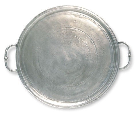 Round Tray with Handles By Match Pewter