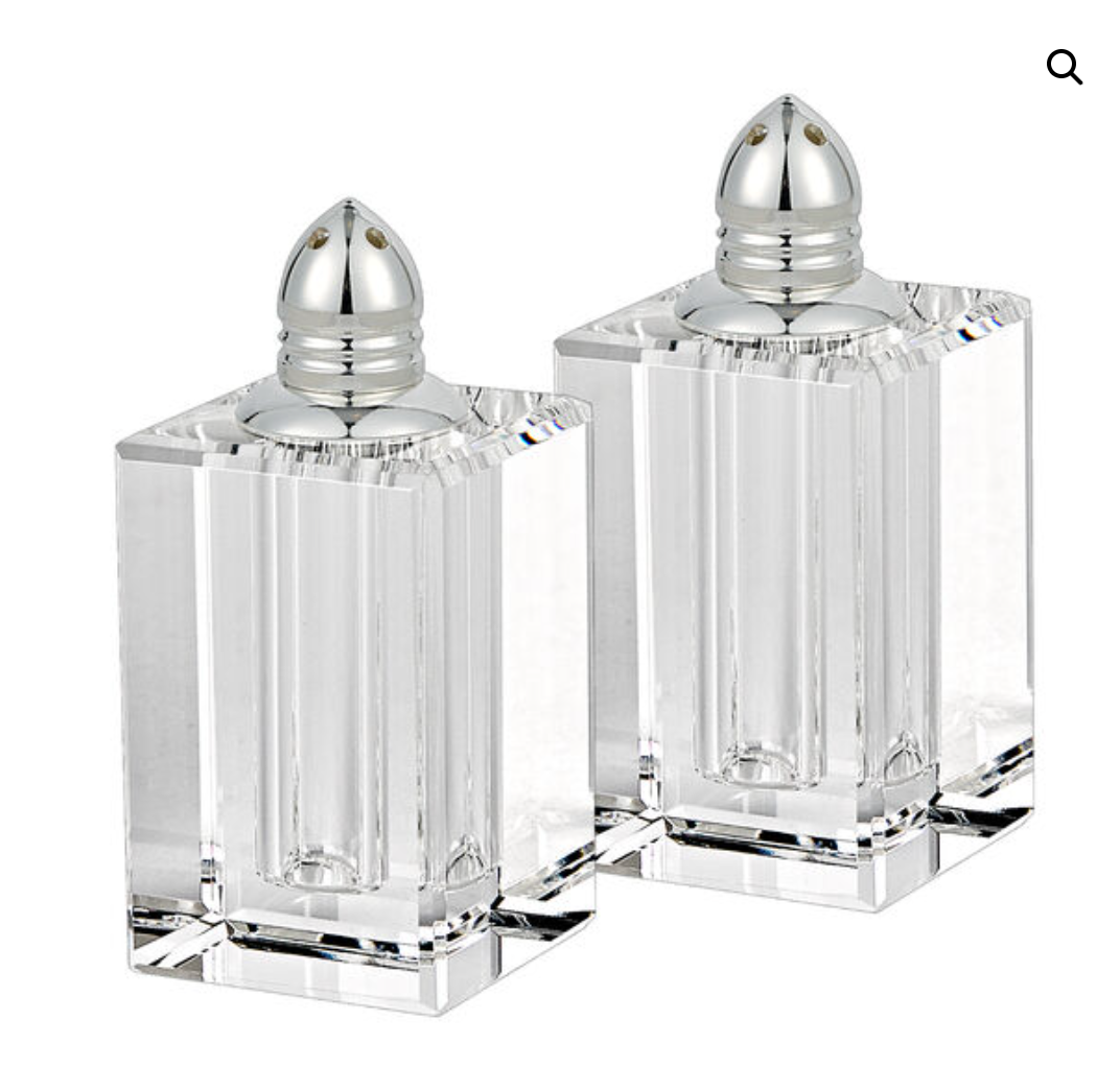 Spirit Platinum & Crystal Salt and Pepper Shakers