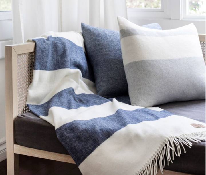 Rugby Stripe Herringbone Throw Blanket