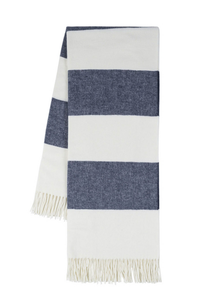 Rugby Stripe Herringbone Throw Blanket
