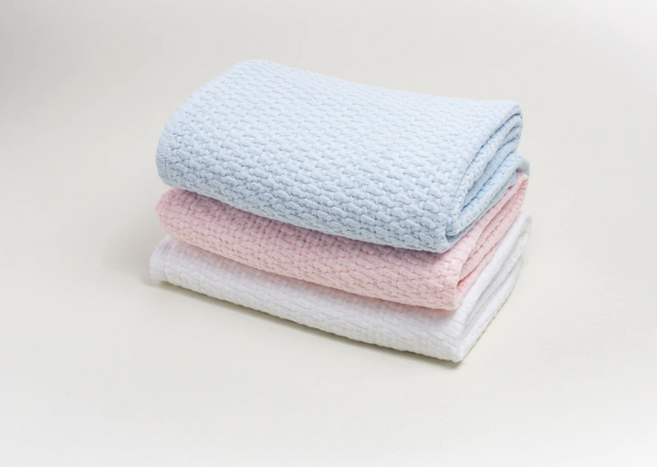 Stonewashed Basket Weave Blanket with Binding