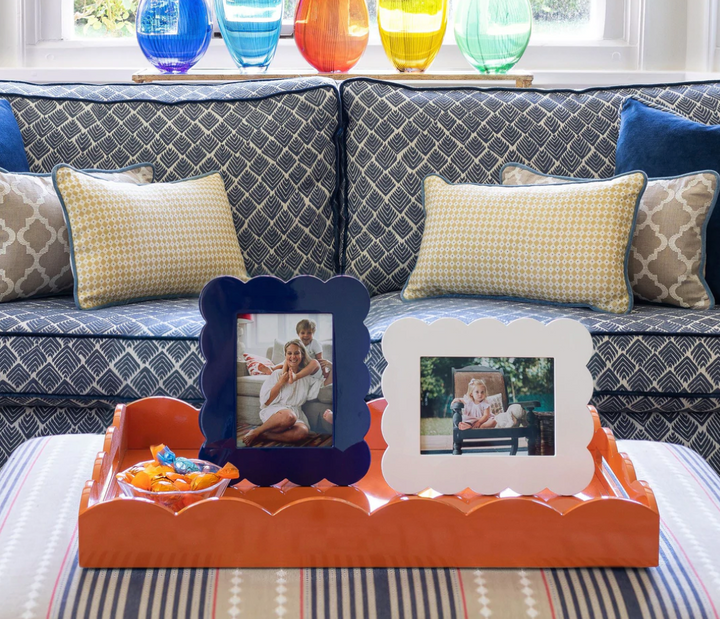 Scalloped Lacquer Picture Frame