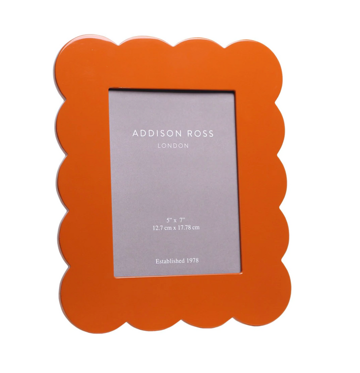 Scalloped Lacquer Picture Frame