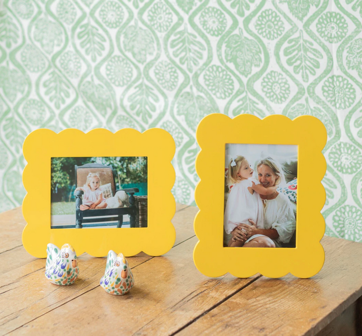 Scalloped Lacquer Picture Frame