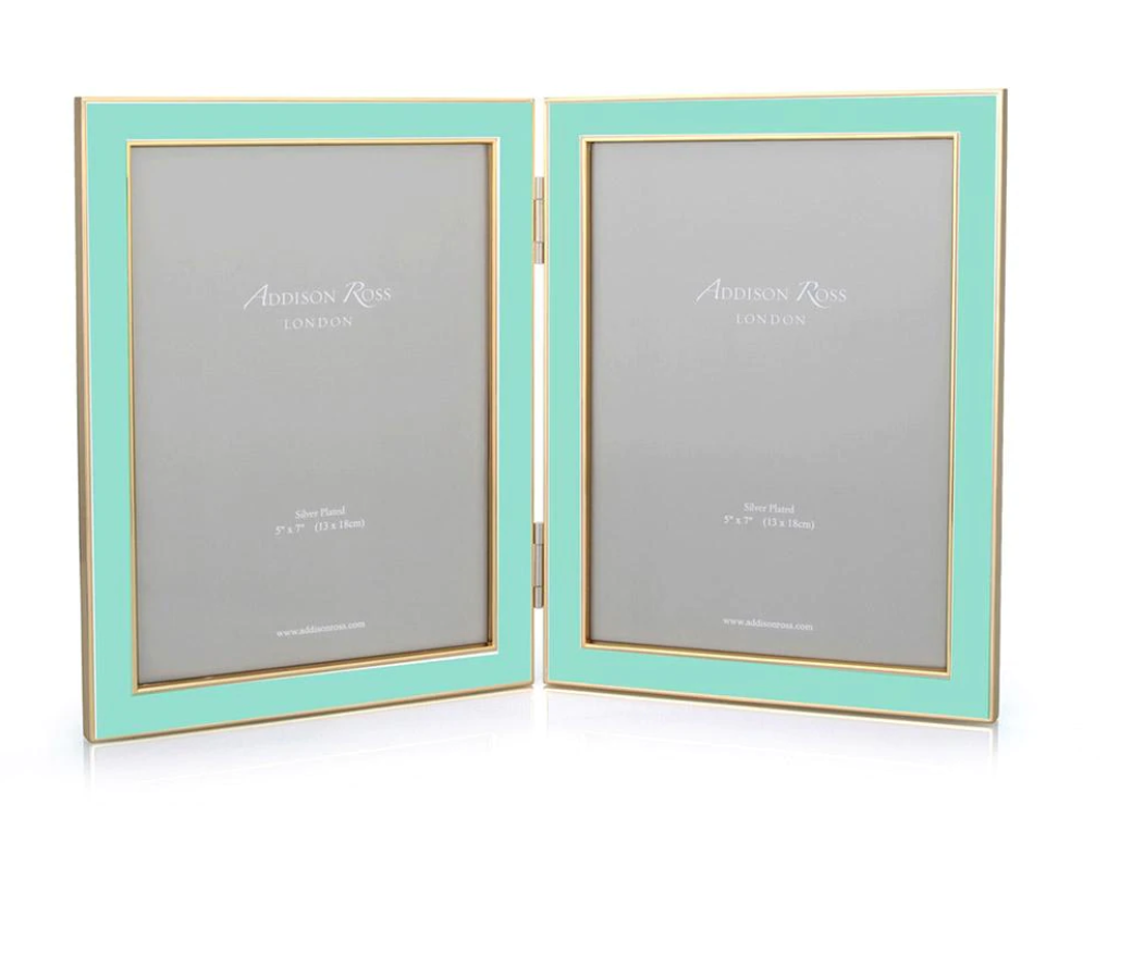 Enameled Double Picture Frame