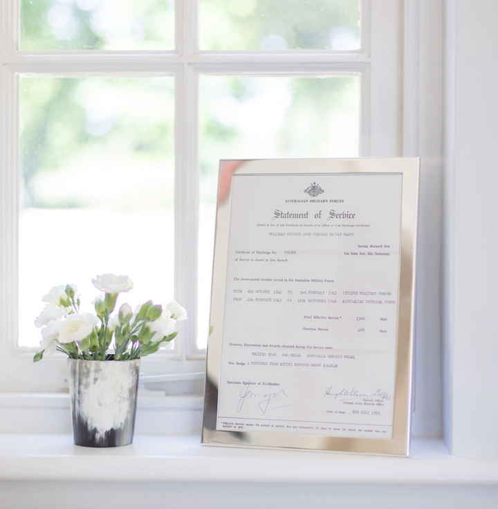 Classic Silver Certificate Frame