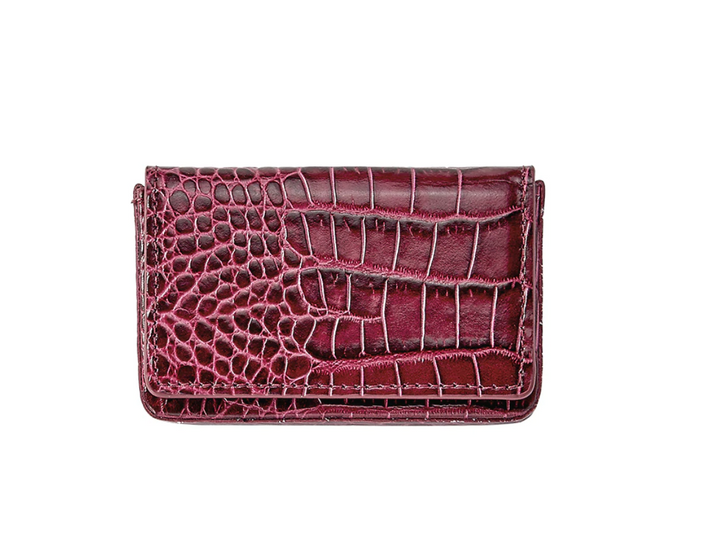 Crocodile Embossed Hard Business Card Case