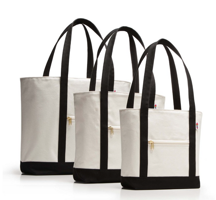 Barrier Island Zip-Top Canvas Tote