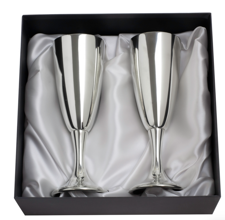 Pewter Champagne Flute, Set of 2