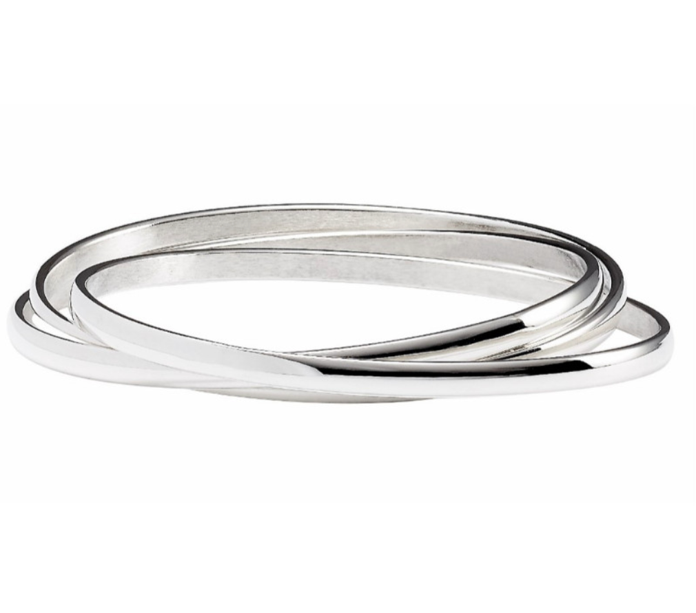 Interlocking Silver Bangle