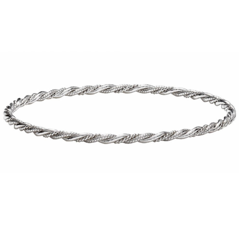 Twisted Silver Bangle