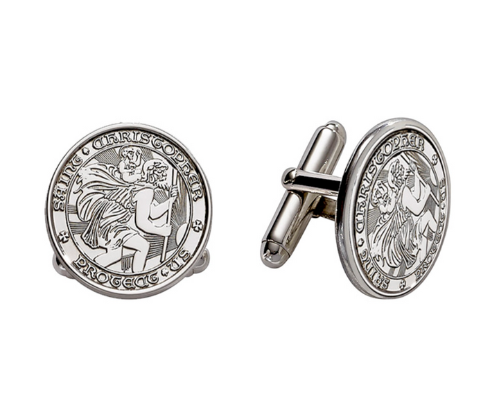 Enameled St. Christopher Cufflinks