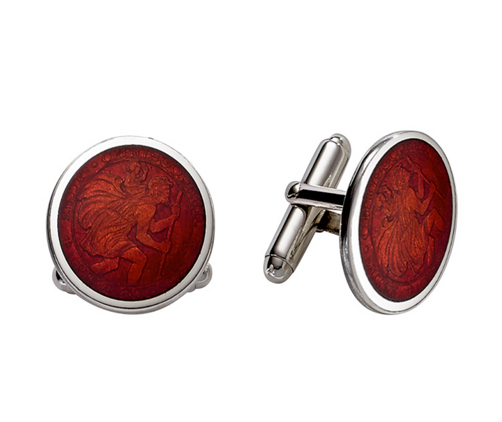 Enameled St. Christopher Cufflinks