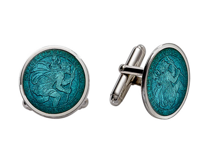 Enameled St. Christopher Cufflinks