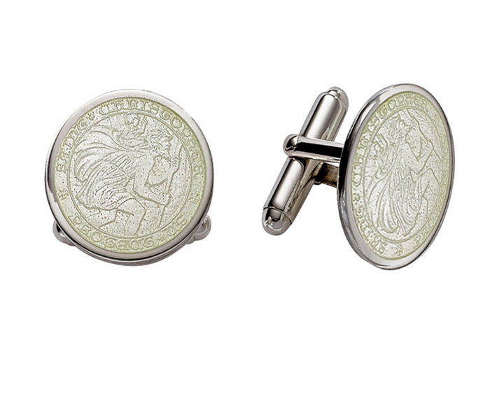 Enameled St. Christopher Cufflinks