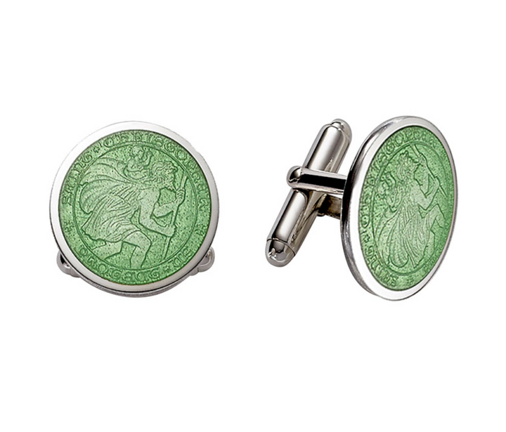 Enameled St. Christopher Cufflinks