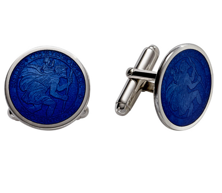 Enameled St. Christopher Cufflinks