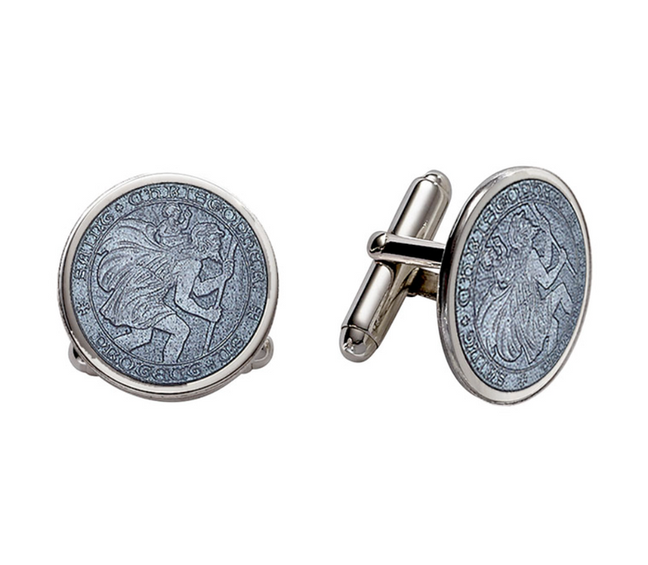 Enameled St. Christopher Cufflinks