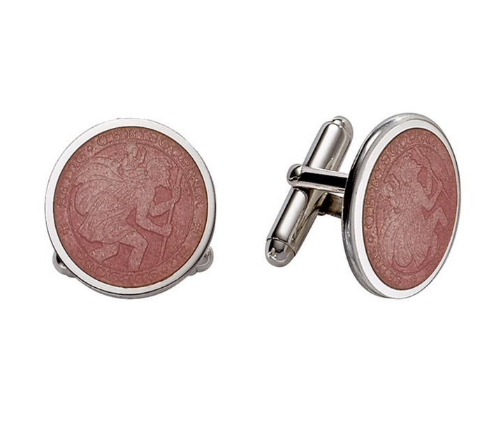 Enameled St. Christopher Cufflinks