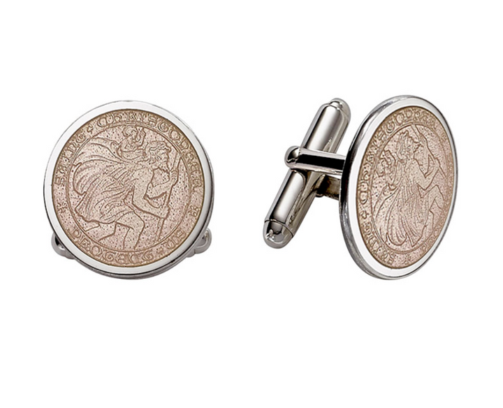 Enameled St. Christopher Cufflinks