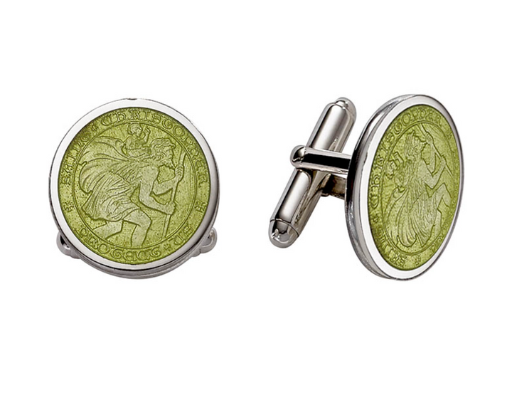 Enameled St. Christopher Cufflinks