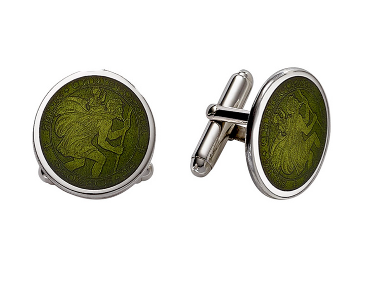 Enameled St. Christopher Cufflinks