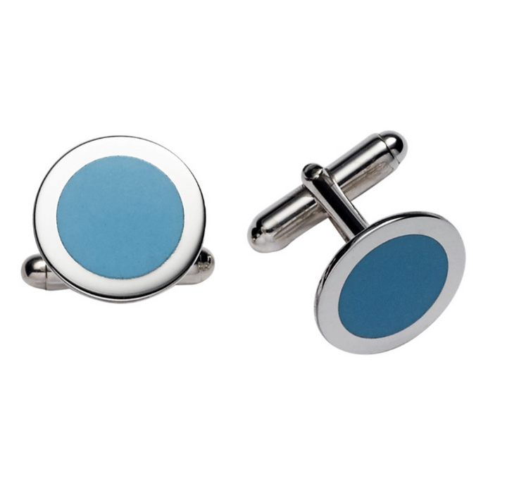 Round Enameled Cufflinks