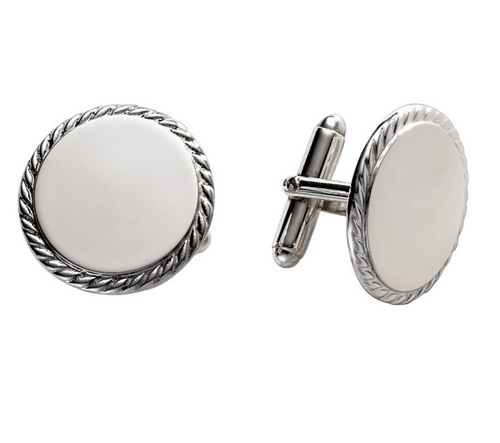 Round Rope-Edged Cufflinks