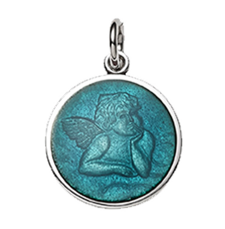 Enameled Cherub Pendant