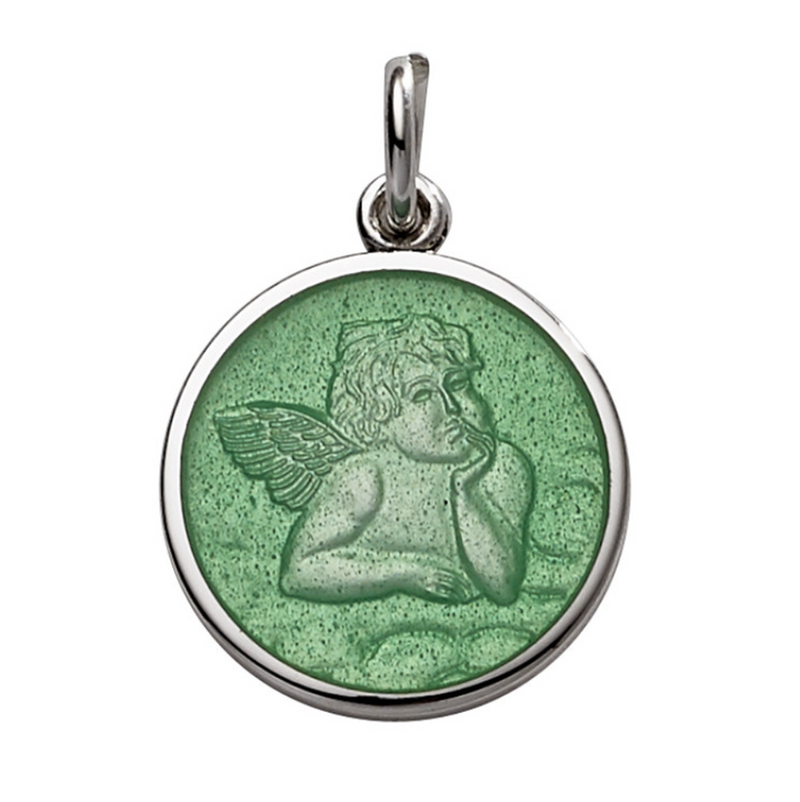 Enameled Cherub Pendant