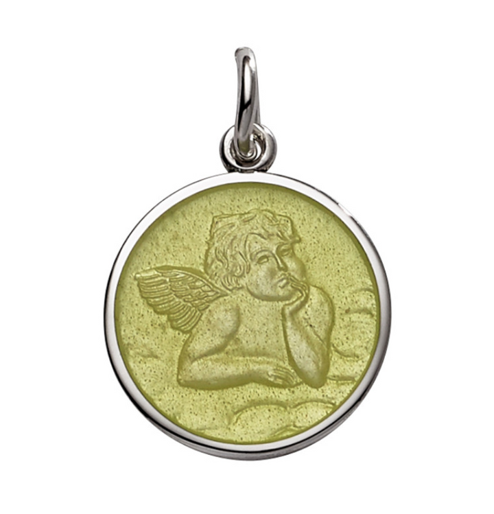 Enameled Cherub Pendant