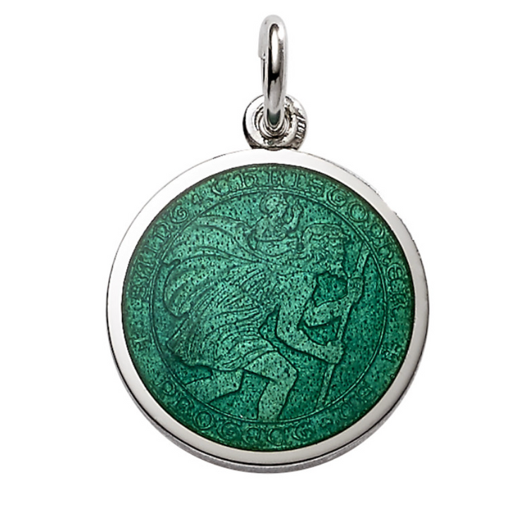 Sterling Silver & Enamel St. Christopher Medal