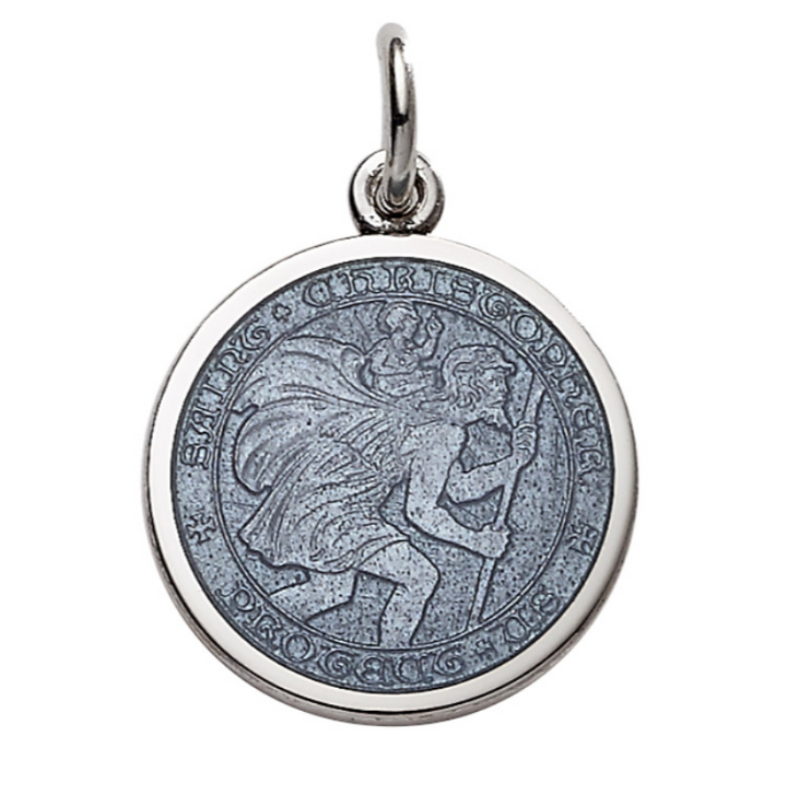 Sterling Silver & Enamel St. Christopher Medal