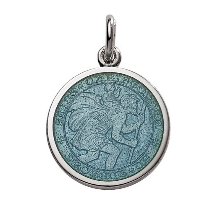 Sterling Silver & Enamel St. Christopher Medal