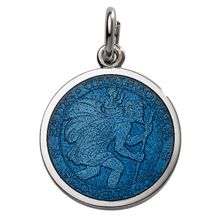 Sterling Silver & Enamel St. Christopher Medal