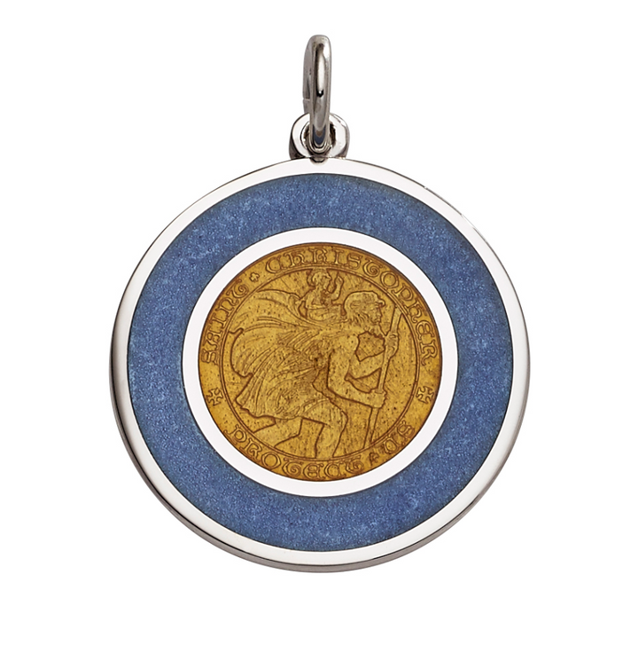 Two-Tone Enameled St. Christopher's Pendant