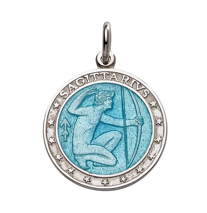 Silver Enameled Zodiac Pendant