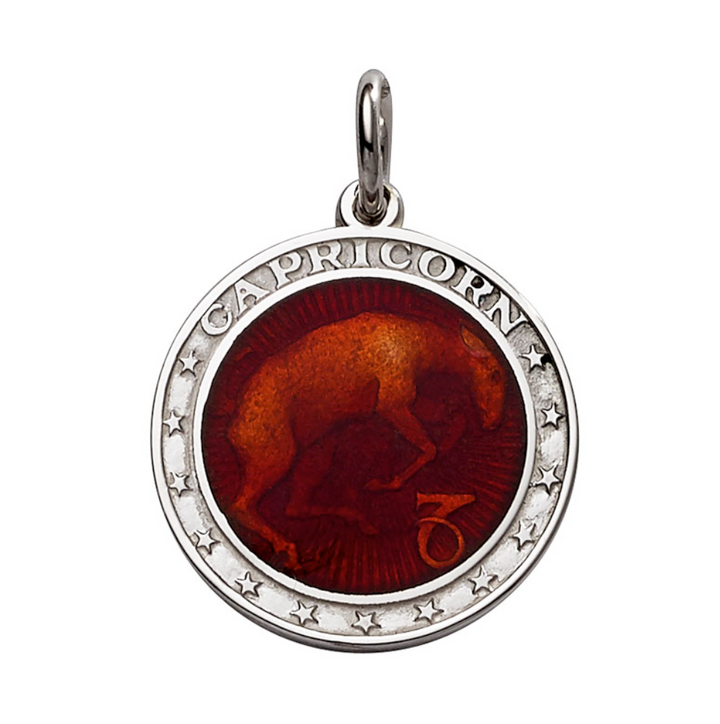 Silver Enameled Zodiac Pendant