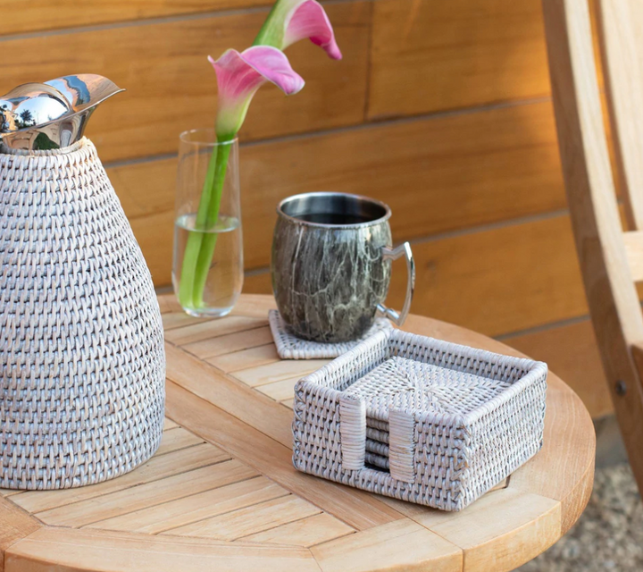 Square Rattan Coasters, 6 pieces