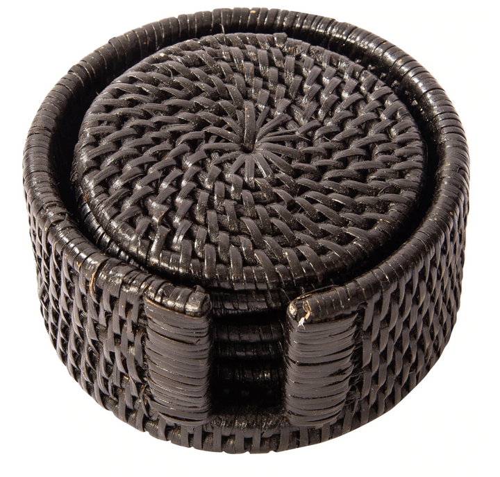 Round Rattan Coasters, 6 pieces