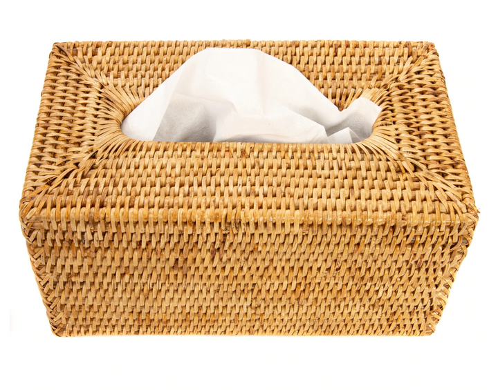 Rectangular Rattan Tissue Box Cover