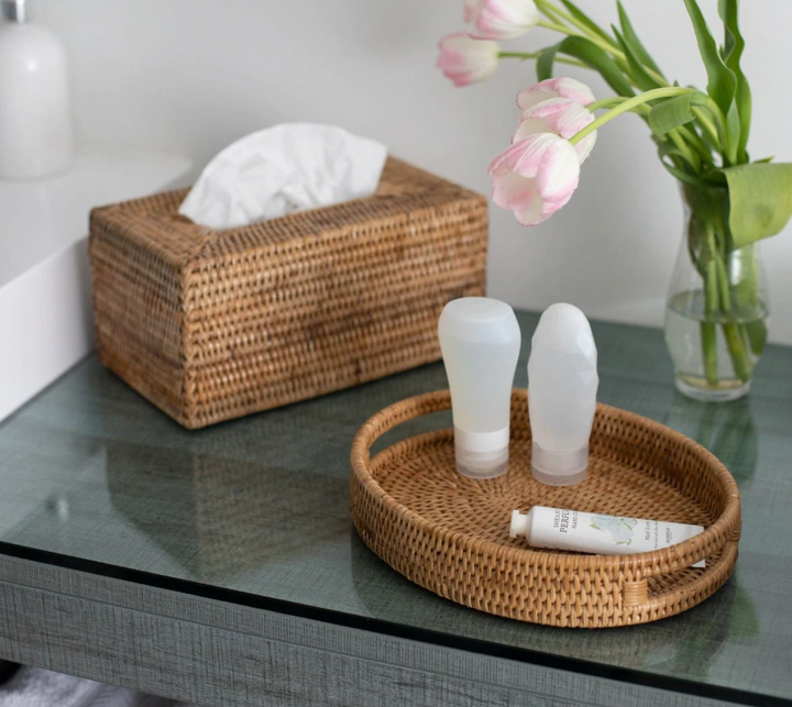 Rectangular Rattan Tissue Box Cover