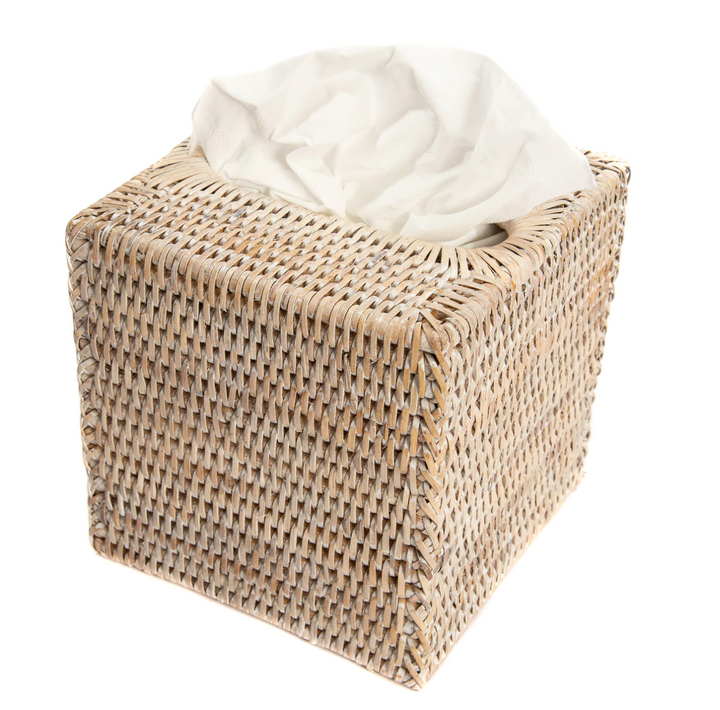 Square Rattan Tissue Box Cover