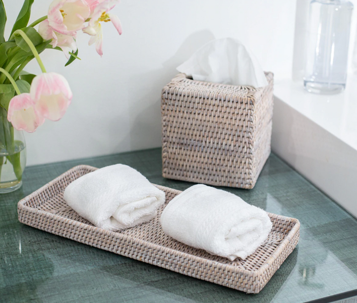 Flat Rectangular Rattan Tray (2 Sizes)