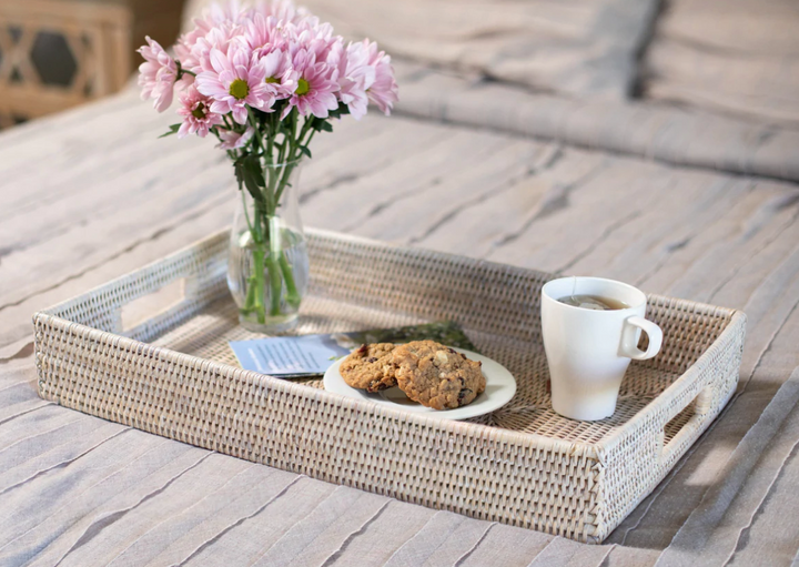 Rectangular Rattan Tray with Cutout Handles (4 Sizes)