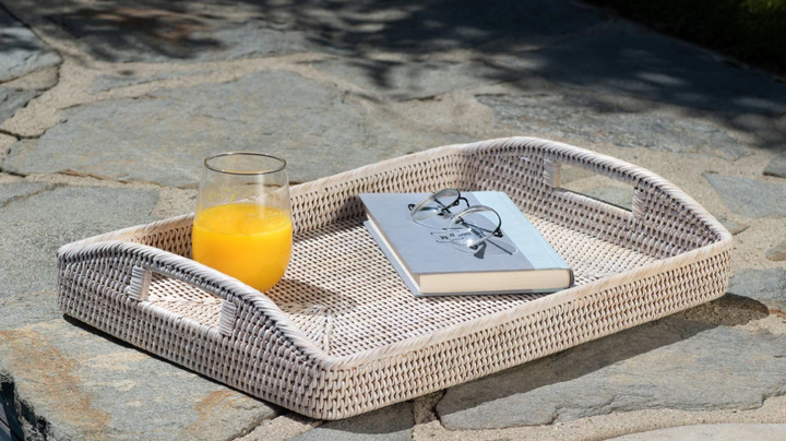 Rectangular Rattan Tray with High Handles (5 Sizes)