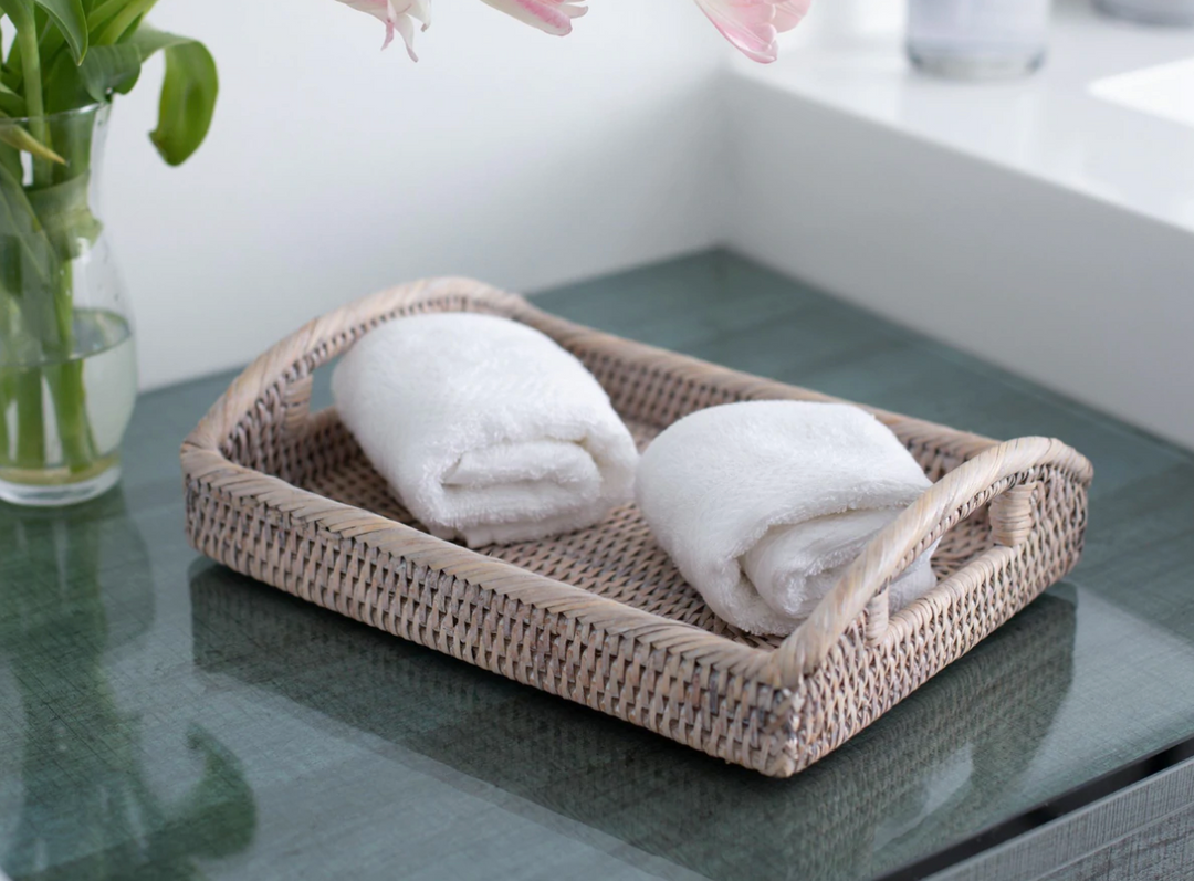 Rectangular Rattan Tray with High Handles (5 Sizes)